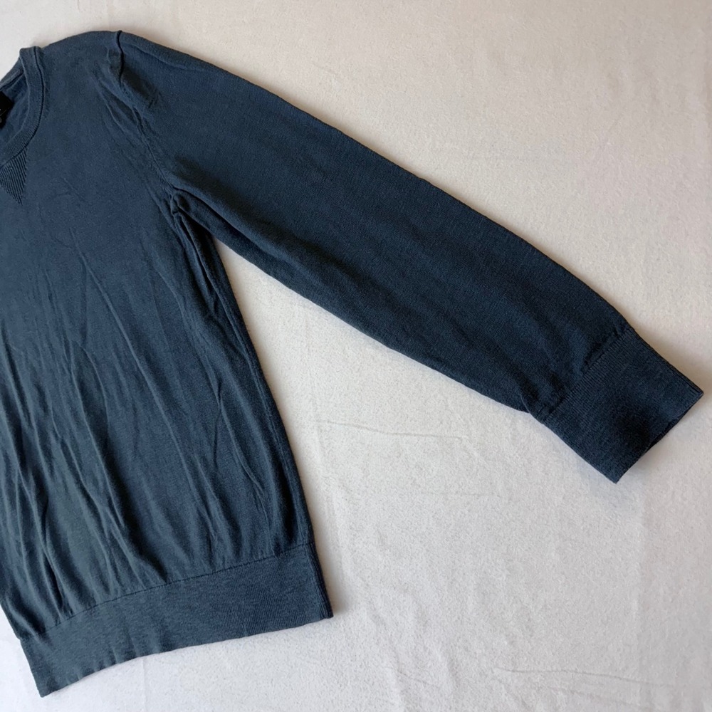 Banana Republic Mens Organic Cotton Crewneck Sweater Blue Gray Medium - Picture 5 of 10